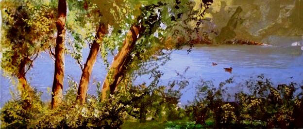 Le paperette - Acrilico 84x37 (2003)