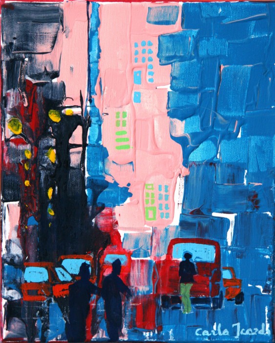 Movimento in città - Acrilico 30x24 (2009)