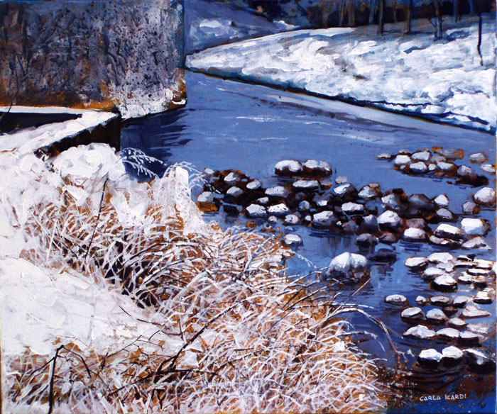 Torrente innevato - Acrilico 60x50 (2005)