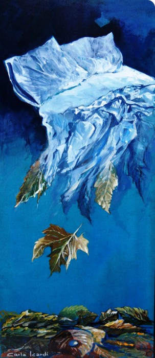 La consistenza lieve delle foglie - Acrilico 70x30 (2007)