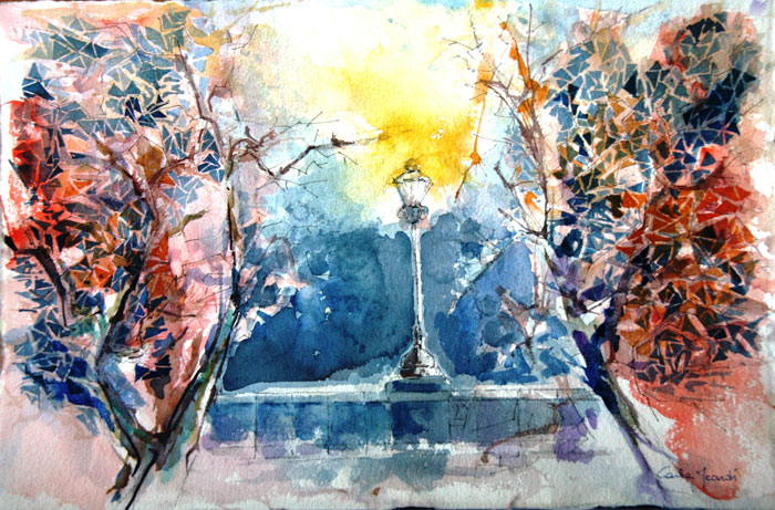 All'imbrunire - Acquerello 40x60 (2010)